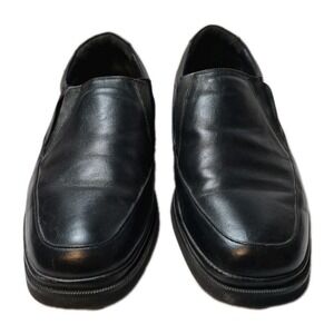 Hitchcock Extra Wide Shoes Men's 12 6E Black Leather Slip-On Loafers Comfort